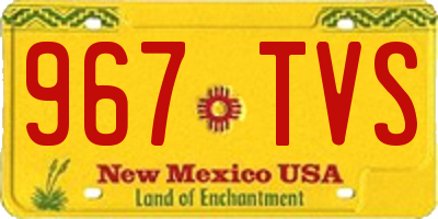 NM license plate 967TVS
