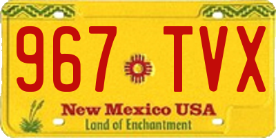 NM license plate 967TVX