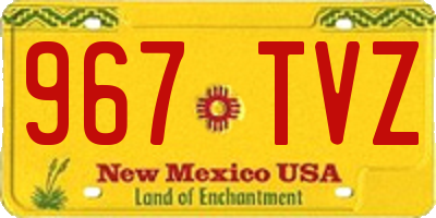 NM license plate 967TVZ