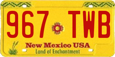 NM license plate 967TWB