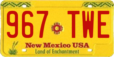 NM license plate 967TWE