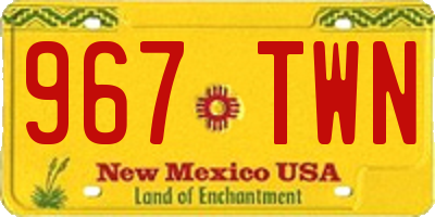 NM license plate 967TWN