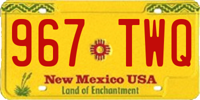 NM license plate 967TWQ