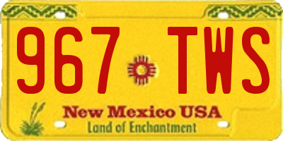 NM license plate 967TWS