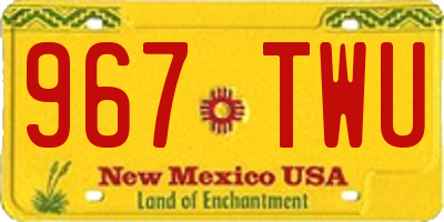 NM license plate 967TWU