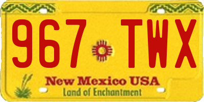 NM license plate 967TWX