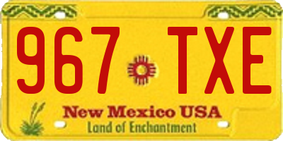 NM license plate 967TXE