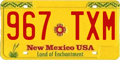 NM license plate 967TXM