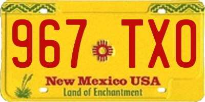 NM license plate 967TXO