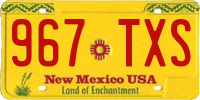 NM license plate 967TXS