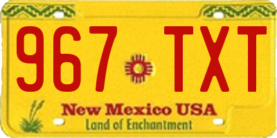 NM license plate 967TXT