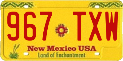 NM license plate 967TXW