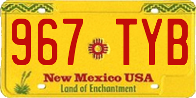NM license plate 967TYB