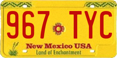 NM license plate 967TYC