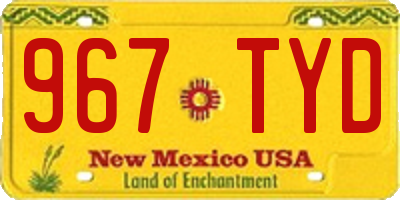 NM license plate 967TYD