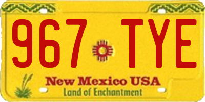 NM license plate 967TYE