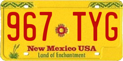 NM license plate 967TYG