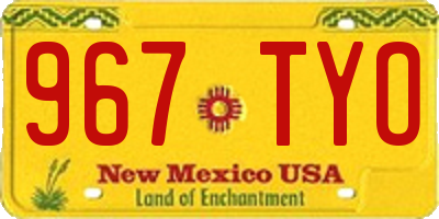 NM license plate 967TYO