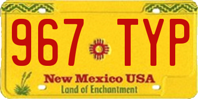 NM license plate 967TYP