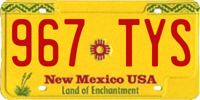 NM license plate 967TYS