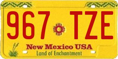 NM license plate 967TZE