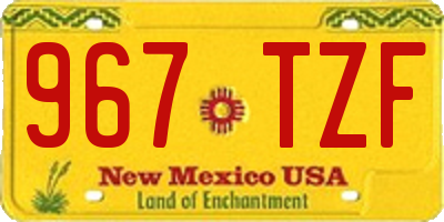 NM license plate 967TZF