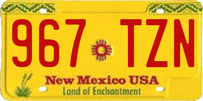 NM license plate 967TZN