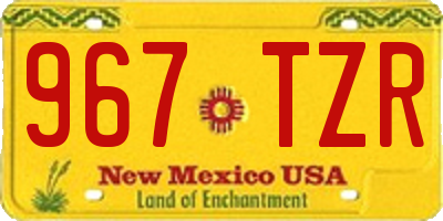 NM license plate 967TZR