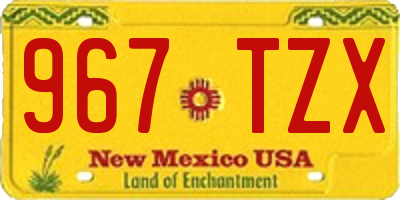 NM license plate 967TZX