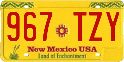 NM license plate 967TZY