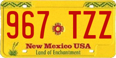 NM license plate 967TZZ