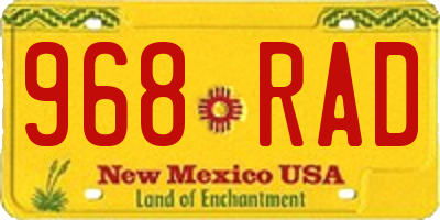 NM license plate 968RAD