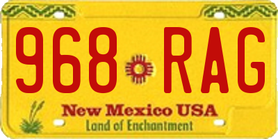 NM license plate 968RAG