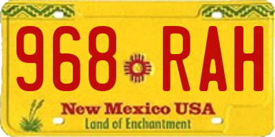 NM license plate 968RAH