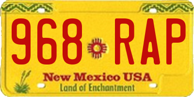 NM license plate 968RAP