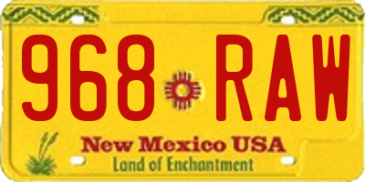 NM license plate 968RAW