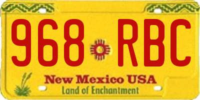 NM license plate 968RBC