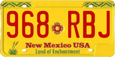 NM license plate 968RBJ