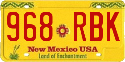 NM license plate 968RBK