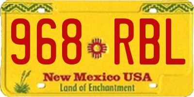 NM license plate 968RBL