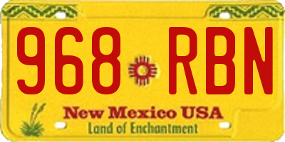 NM license plate 968RBN