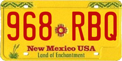 NM license plate 968RBQ