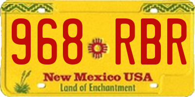 NM license plate 968RBR