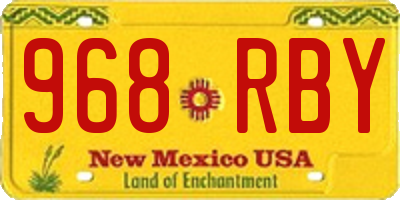 NM license plate 968RBY