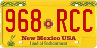 NM license plate 968RCC
