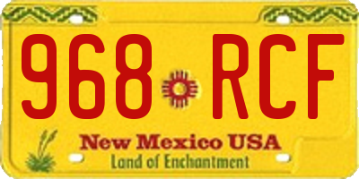 NM license plate 968RCF