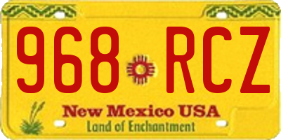 NM license plate 968RCZ