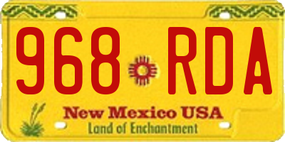 NM license plate 968RDA