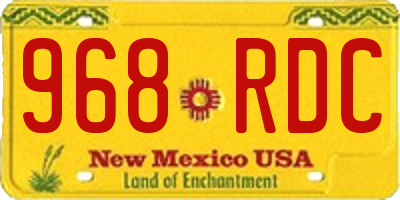 NM license plate 968RDC