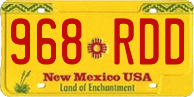 NM license plate 968RDD